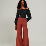 Portrait-collar linen blouse Sylvie