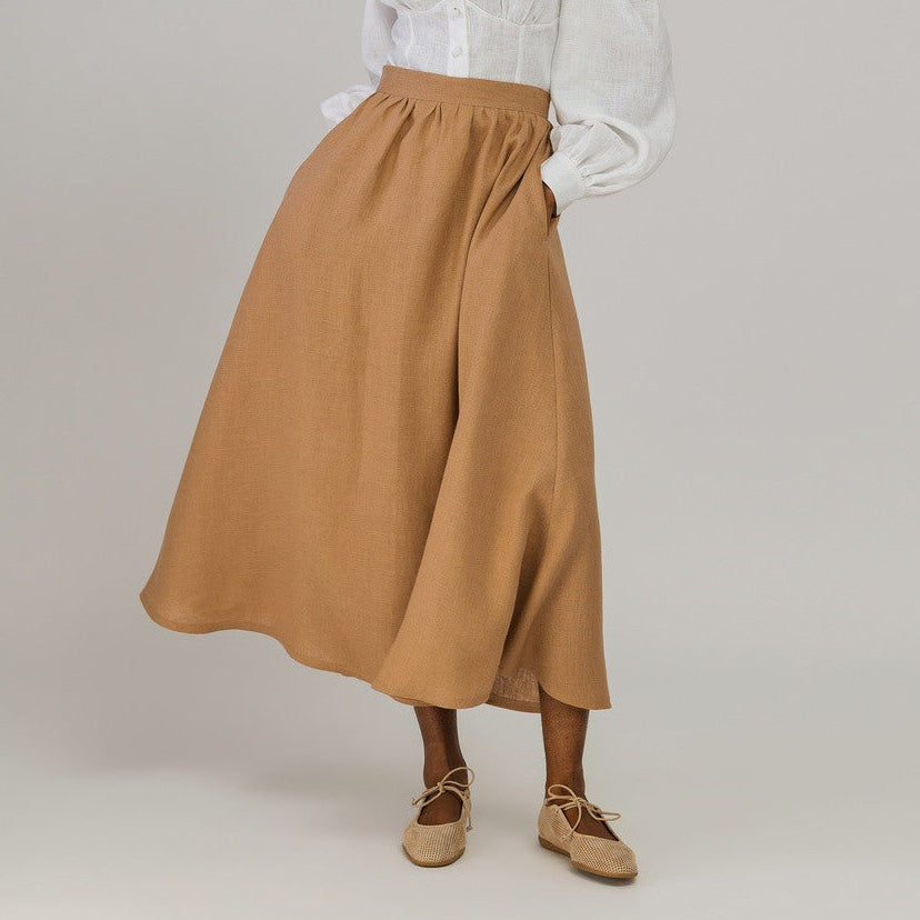 Portrait-collar linen blouse Sylvie