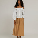 Portrait-collar linen blouse Sylvie