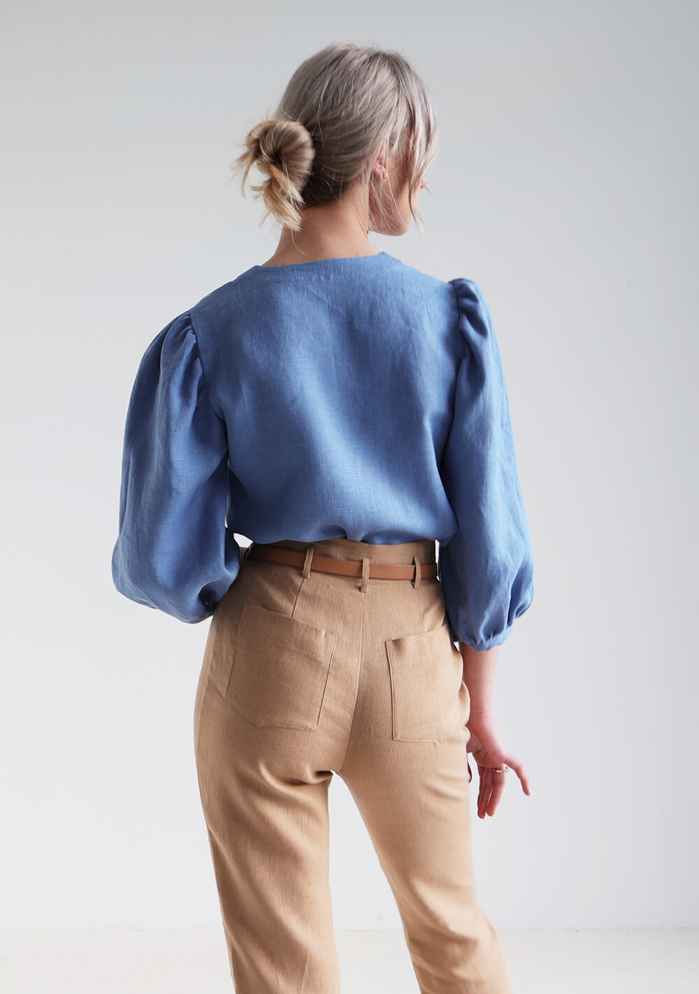 Puff sleeve linen blouse Eloise