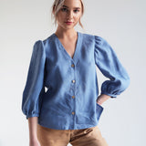 Puff sleeve linen blouse Eloise