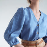 Puff sleeve linen blouse Eloise