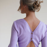 Puff sleeve linen dress Madeleine