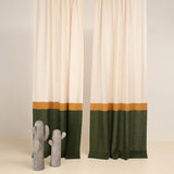 Retro 3 color block linen curtain – photo 2