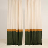 Retro 3 color block linen curtain – photo 5