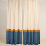 Retro 3 color block linen curtain – photo 6