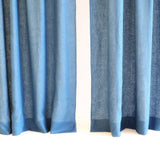Rod pocket linen curtain panel in blue – photo 4