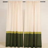 Rustic 3 color block linen curtain – photo 1