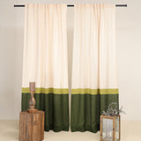 Rustic 3 color block linen curtain – photo 3