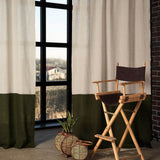 Rustic tab top linen curtain in beige – photo 2