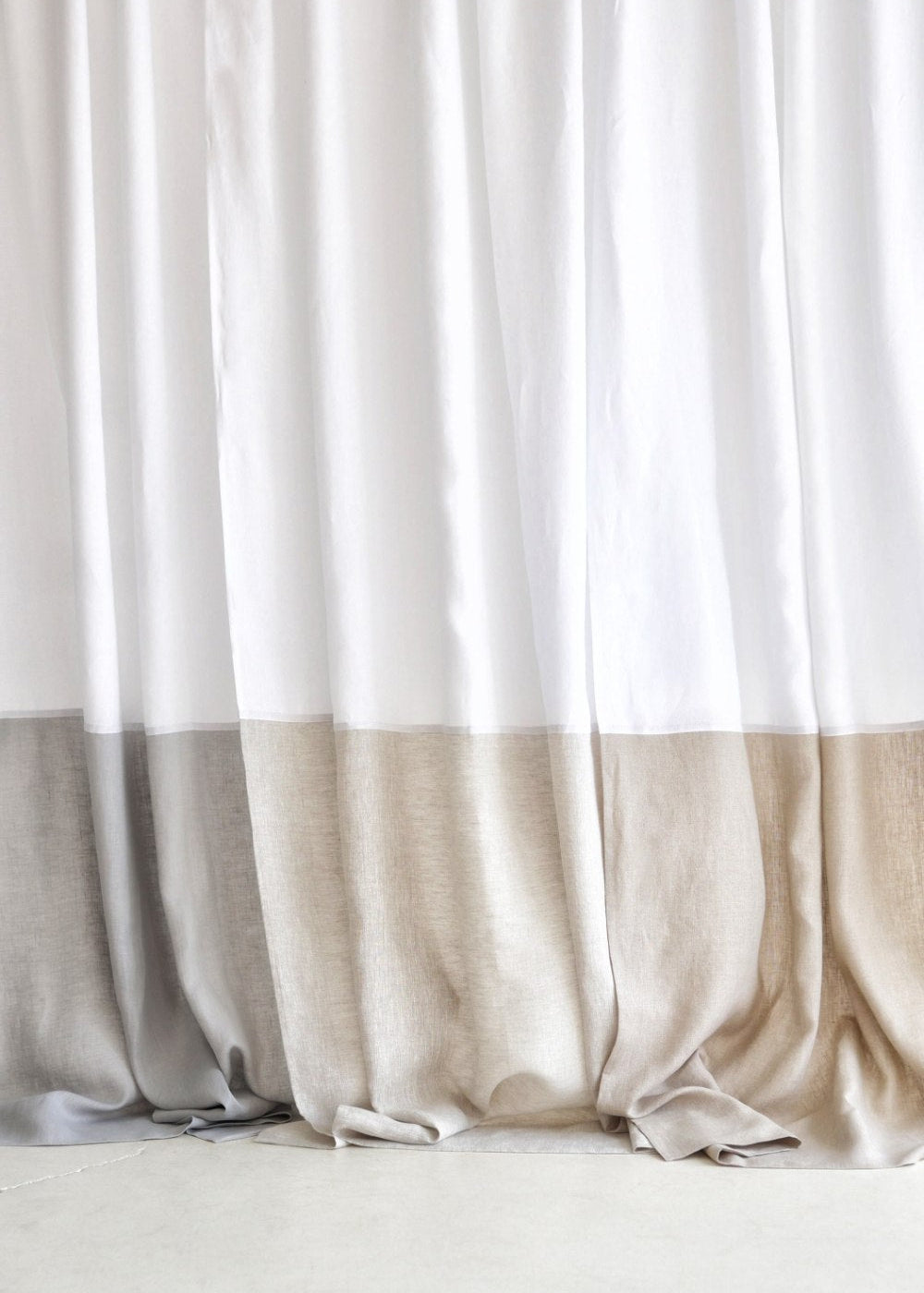 Scandinavian two tone linen curtain – photo 1