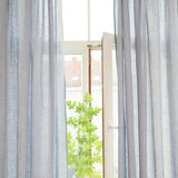 Semi-sheer linen curtain in light blue – photo 3