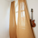 Semi-sheer linen curtain in mustard – photo 2