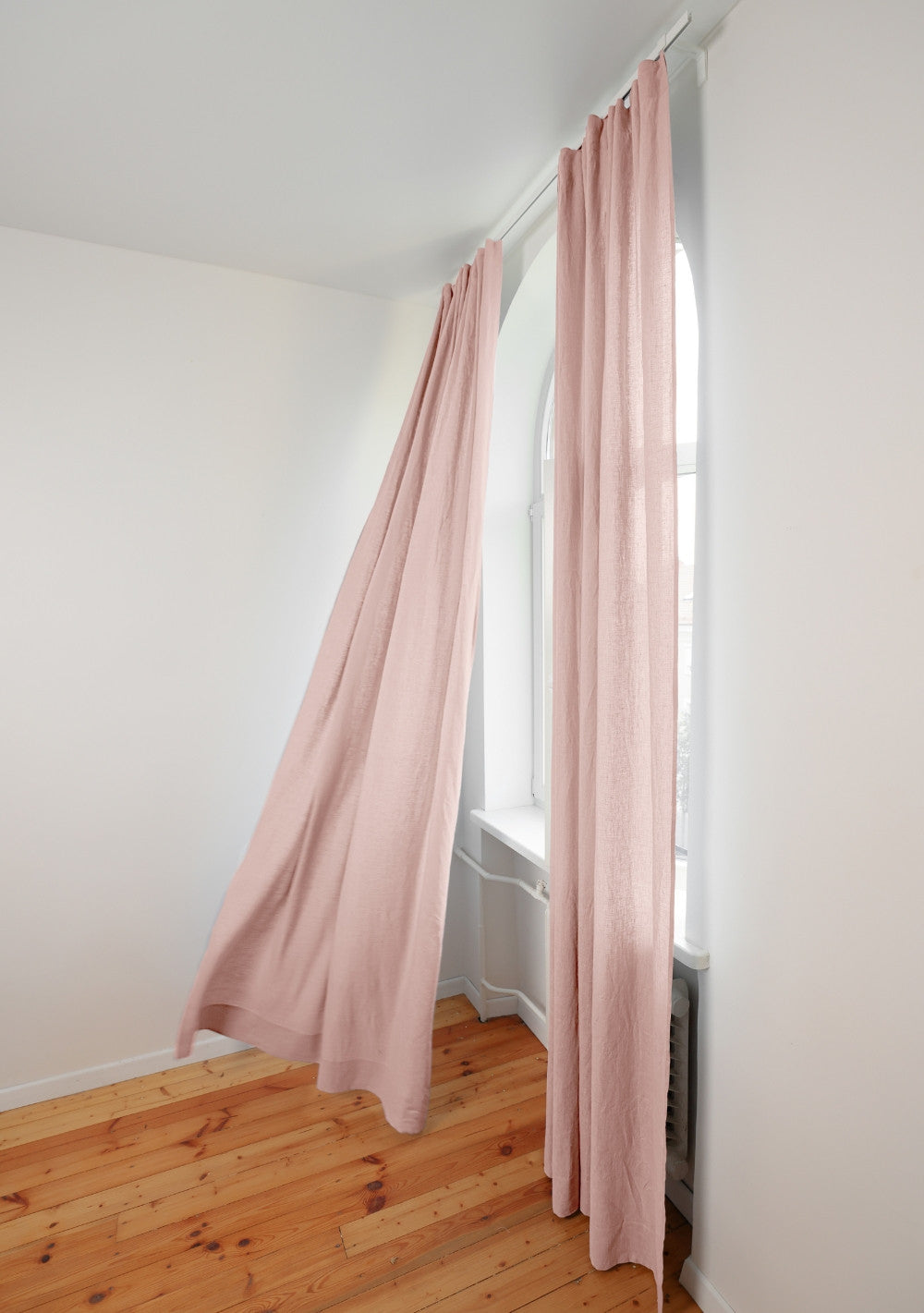 Semi-sheer linen curtains in Light Camel