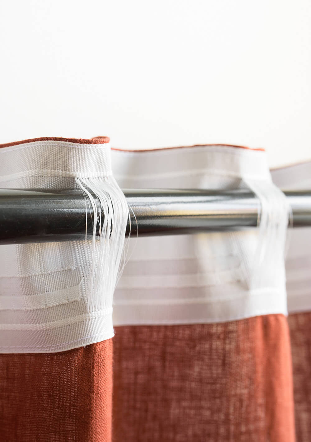Semi-sheer linen curtains in Light Camel
