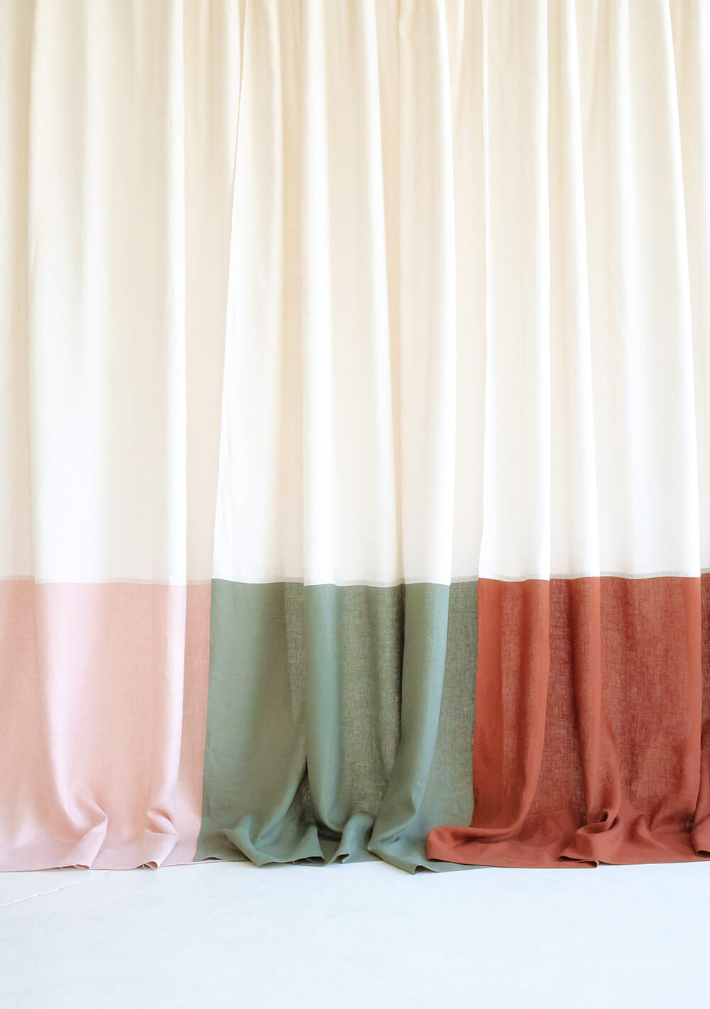 Semi sheer linen curtains set of 2