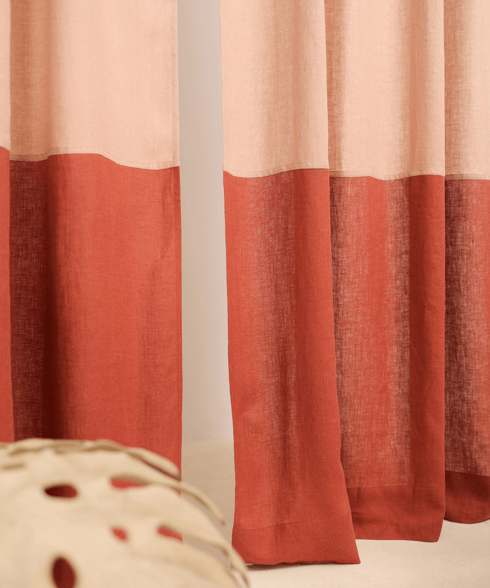Semi sheer linen curtains set of 2
