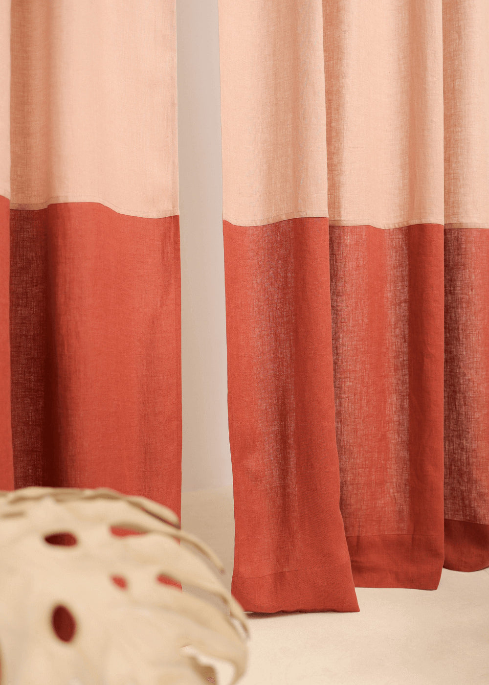 Semi sheer linen curtains set of 2