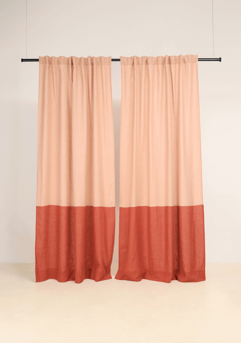 Semi sheer linen curtains set of 2