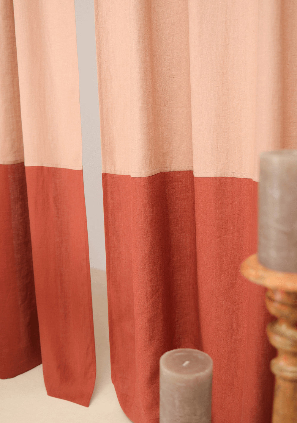 Semi sheer linen curtains set of 2