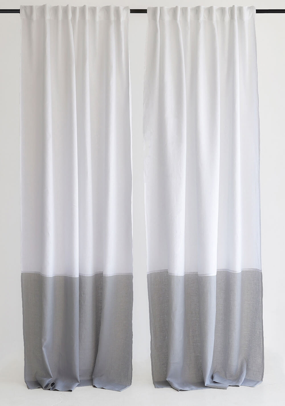 Semi sheer linen curtains set of 2