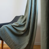 Set of 2 linen curtain panels in Moss green