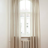 Set of 2 linen curtain panels in Moss green