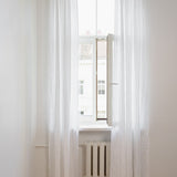 Set of 2 linen curtain panels in Optic White