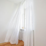 Set of 2 linen curtain panels in Optic White