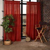 Set of 2 linen curtain panels in Red Clay