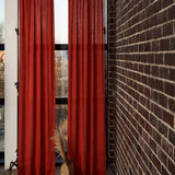 Set of 2 linen curtain panels in Red Clay