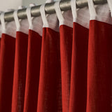 Set of 2 linen curtain panels in Red Clay