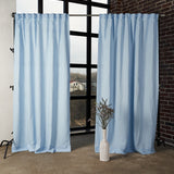 Set of 2 linen rod pocket curtain panels