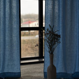 Set of 2 linen rod pocket curtain panels