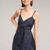 Short linen strap dress Arielle