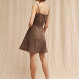 Short linen strap dress Cassidy
