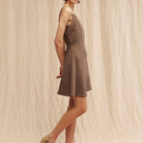 Short linen strap dress Cassidy