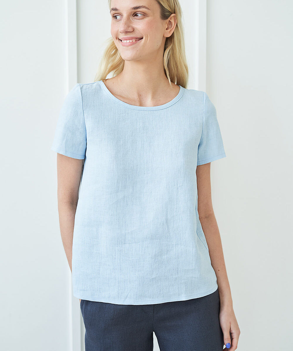 Short sleeve linen shirt Olivia