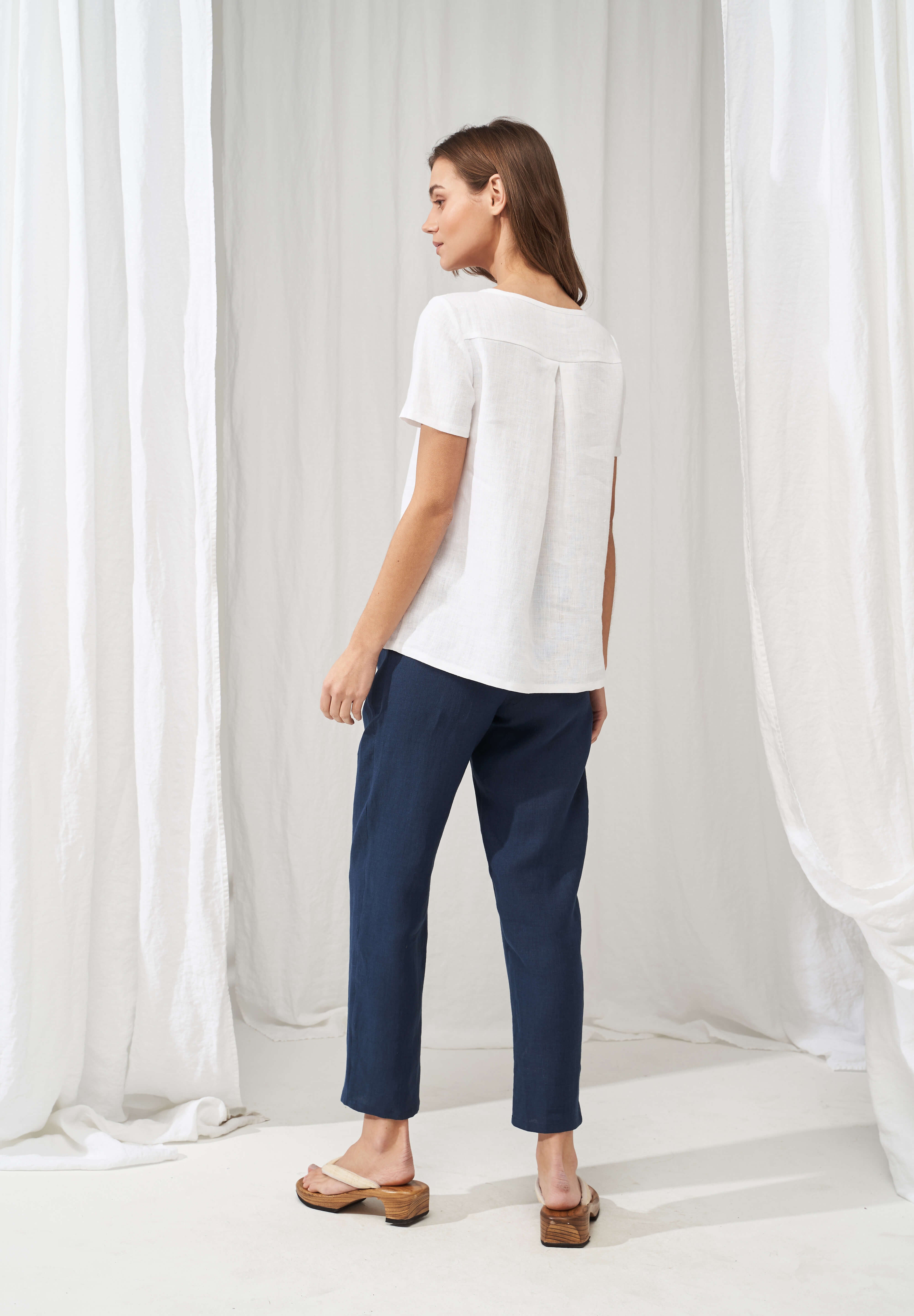 Short sleeve linen shirt Olivia