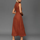 Sleeveless linen wrap dress Serena