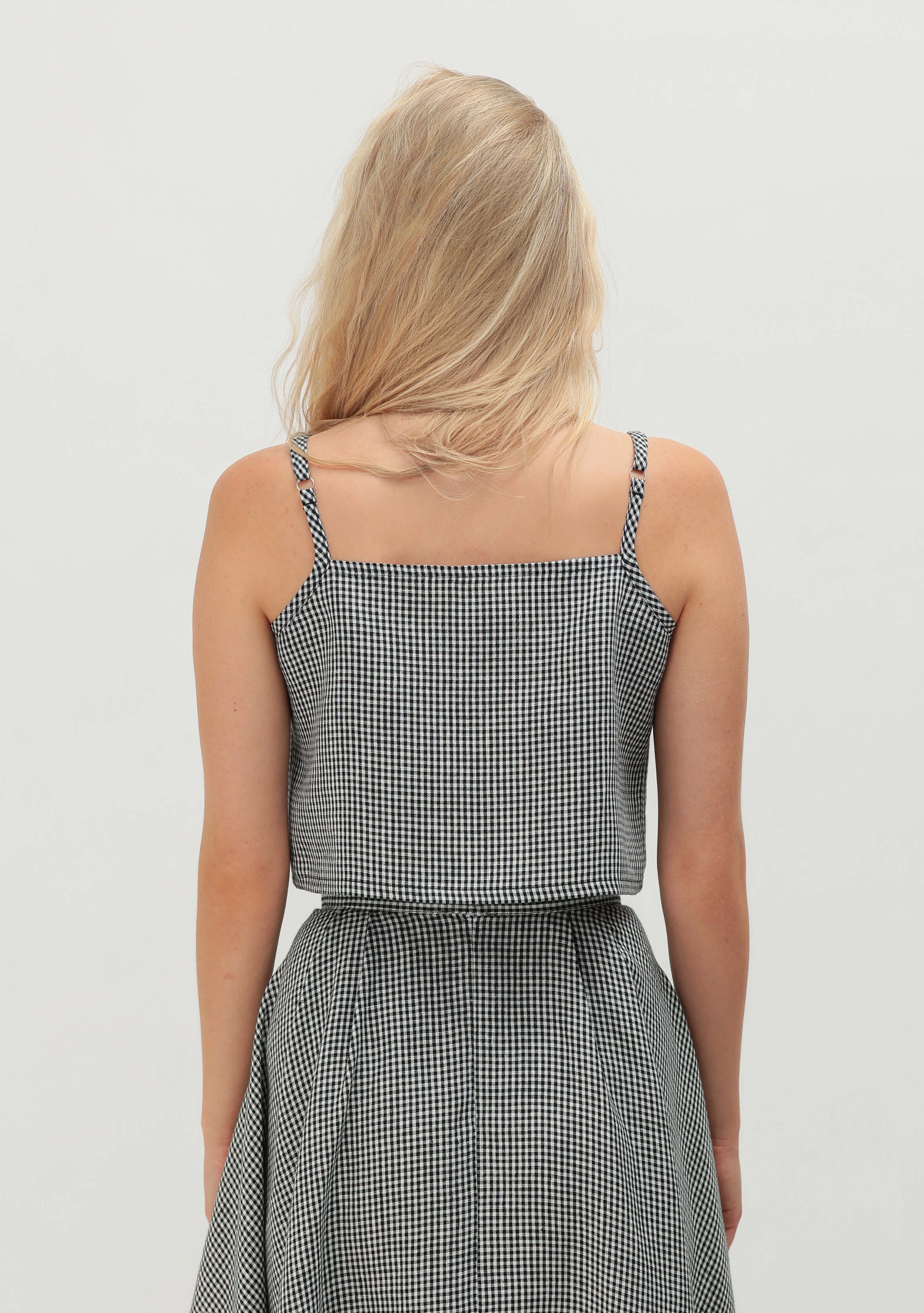 Spaghetti strap linen crop top Skylar