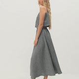 Spaghetti strap linen crop top Skylar