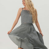 Spaghetti strap linen crop top Skylar