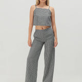 Spaghetti strap linen crop top Skylar