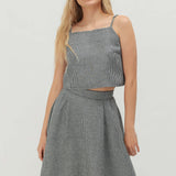 Spaghetti strap linen crop top Skylar
