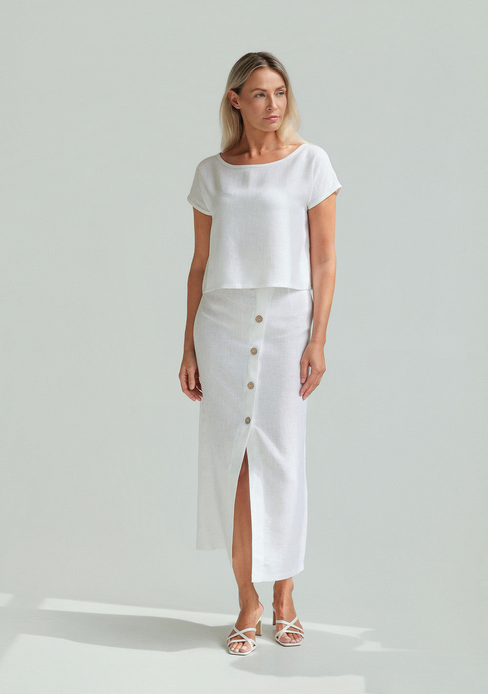 Straight cut linen skirt Cybile