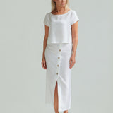 Straight cut linen skirt Cybile