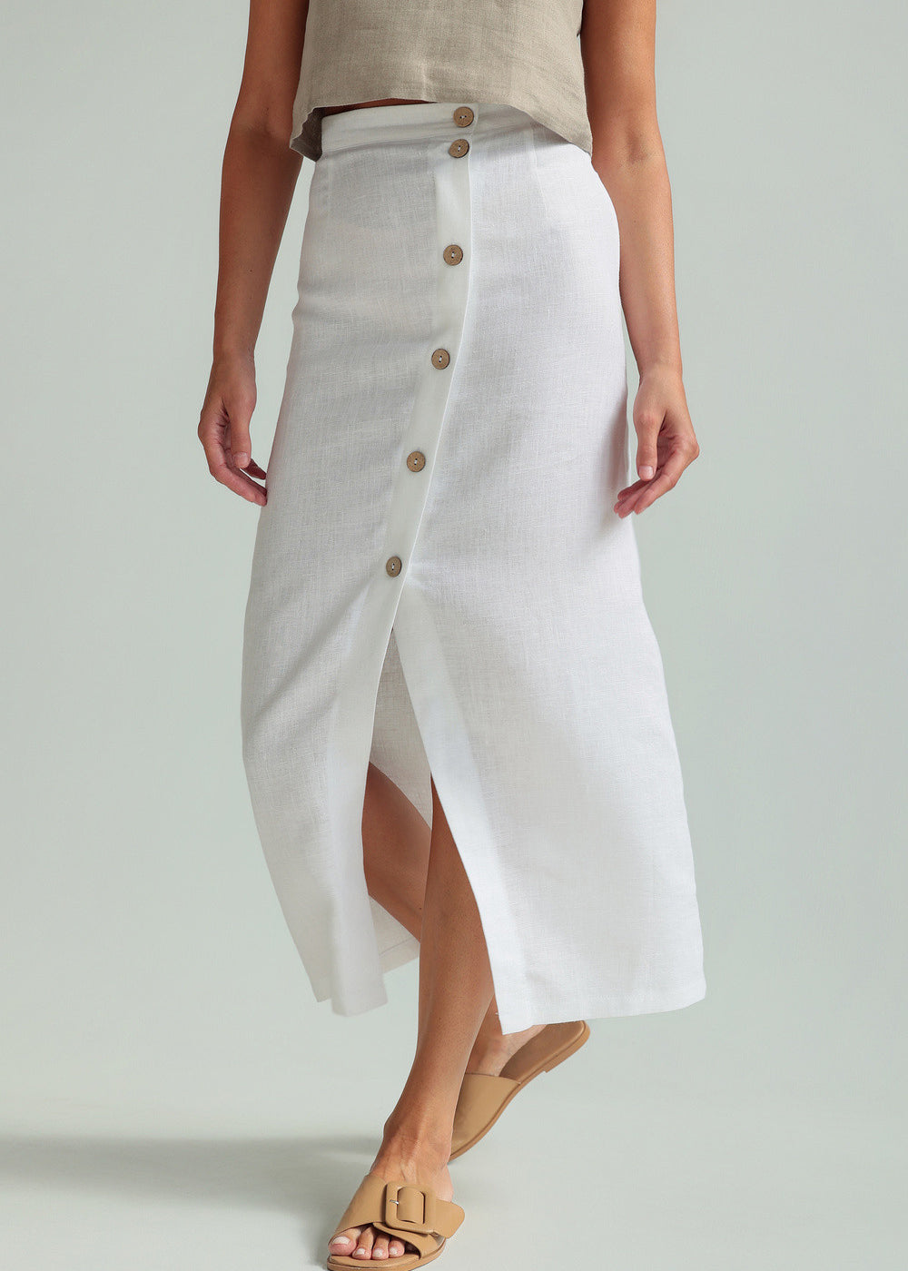 Straight cut linen skirt Cybile