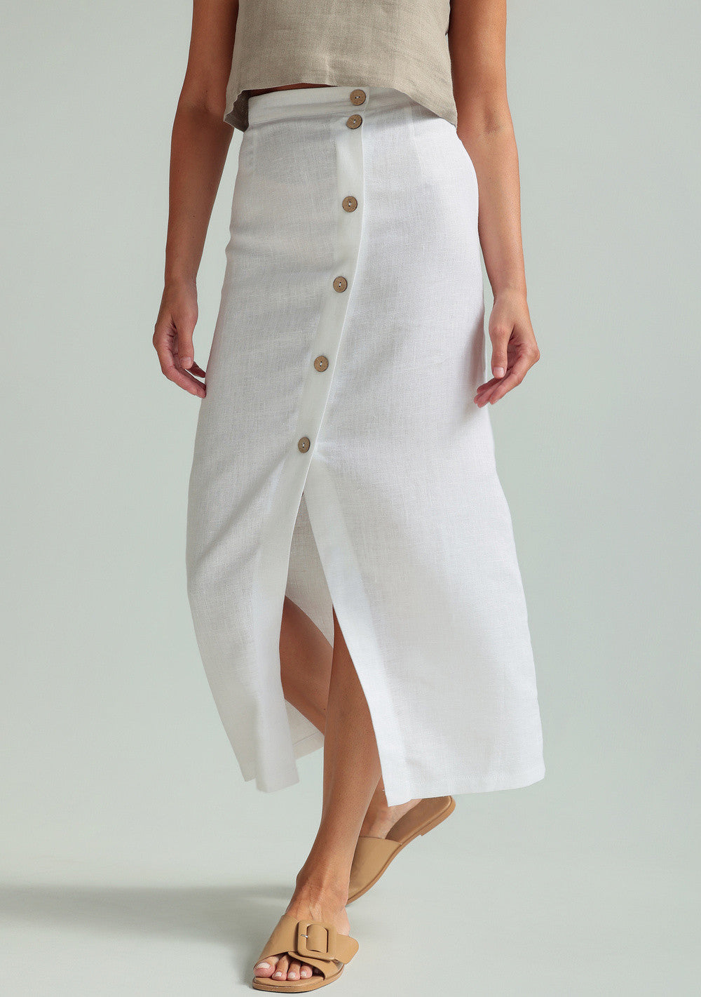 Straight cut linen skirt Cybile