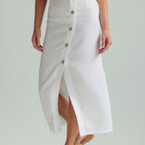 Straight cut linen skirt Cybile